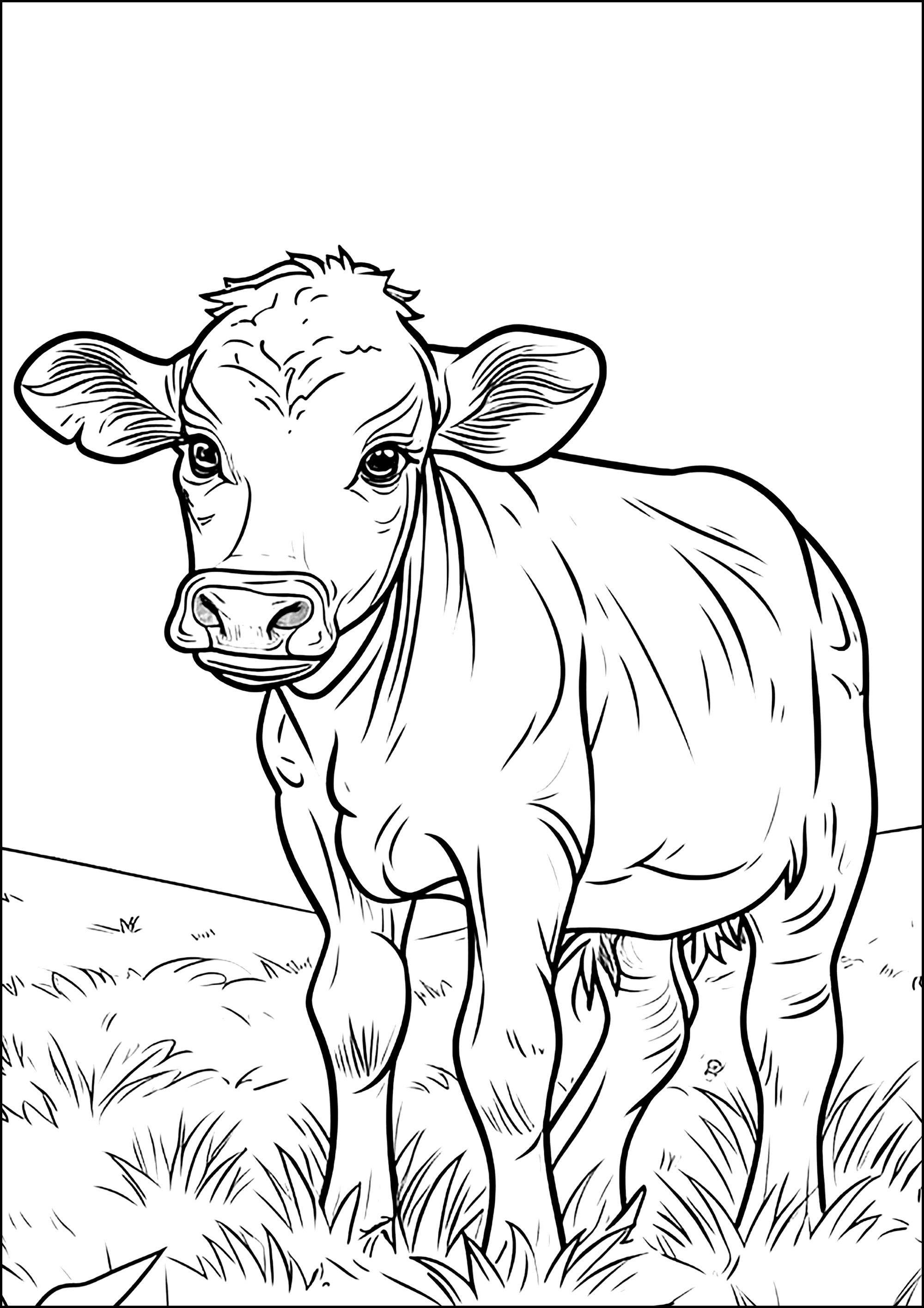 60 Cow Coloring Pages for Kids 177