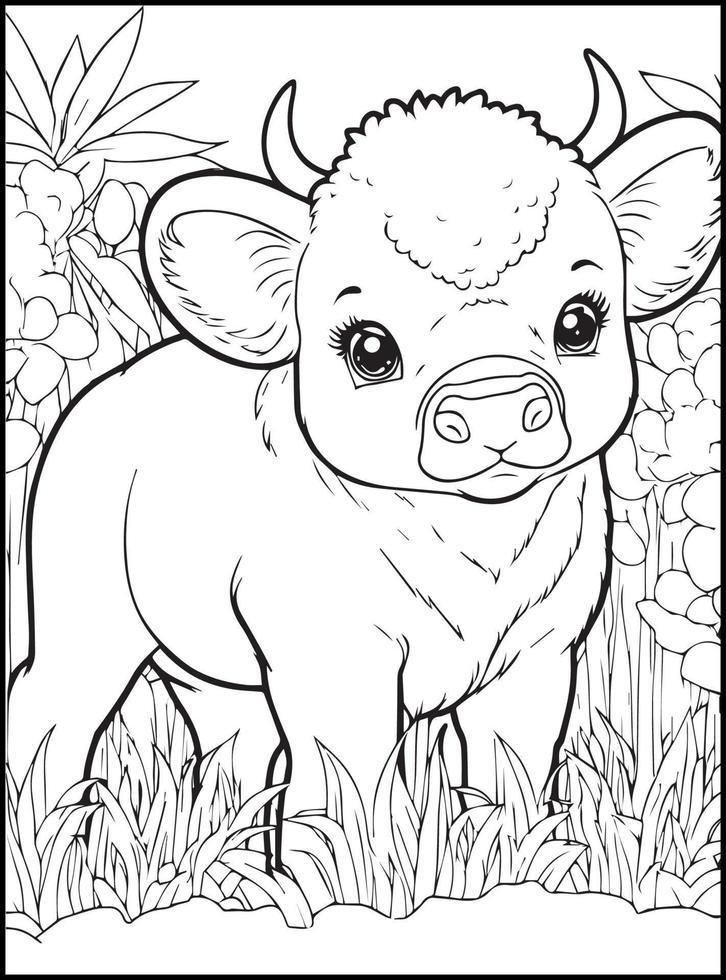 60 Cow Coloring Pages for Kids 182