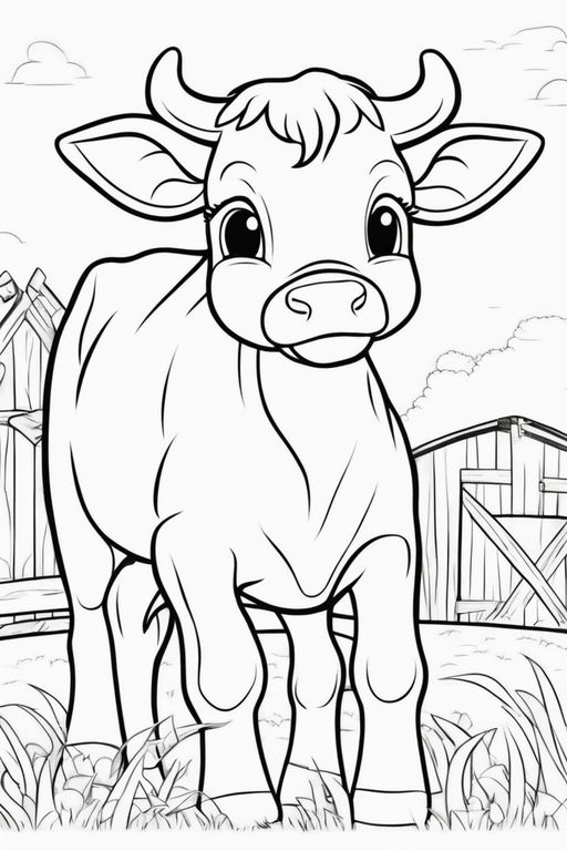 60 Cow Coloring Pages for Kids 190