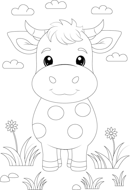 60 Cow Coloring Pages for Kids 195