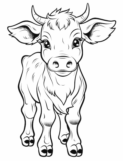 60 Cow Coloring Pages for Kids 2