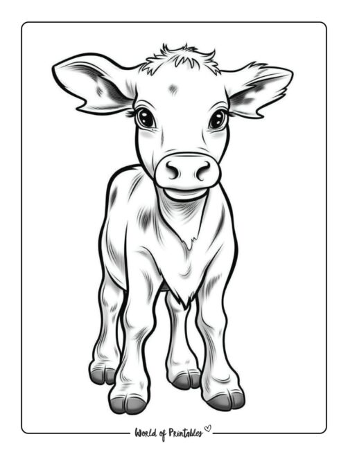 60 Cow Coloring Pages for Kids 24