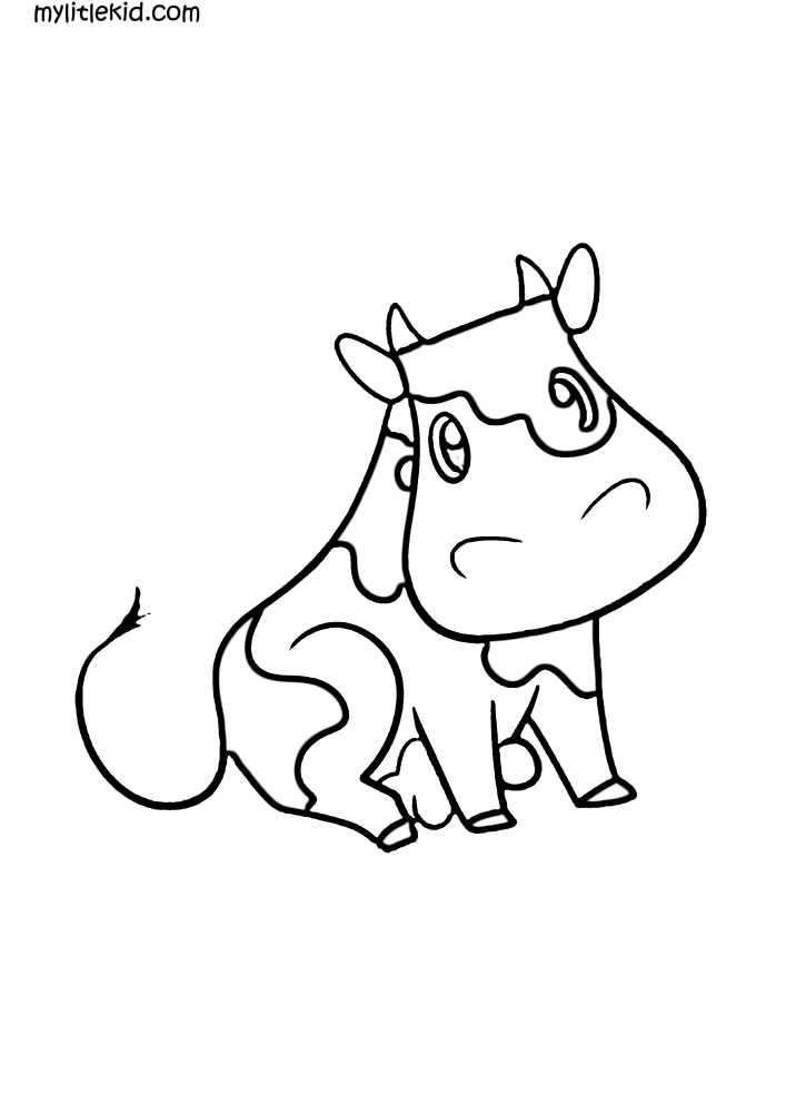 60 Cow Coloring Pages for Kids 30