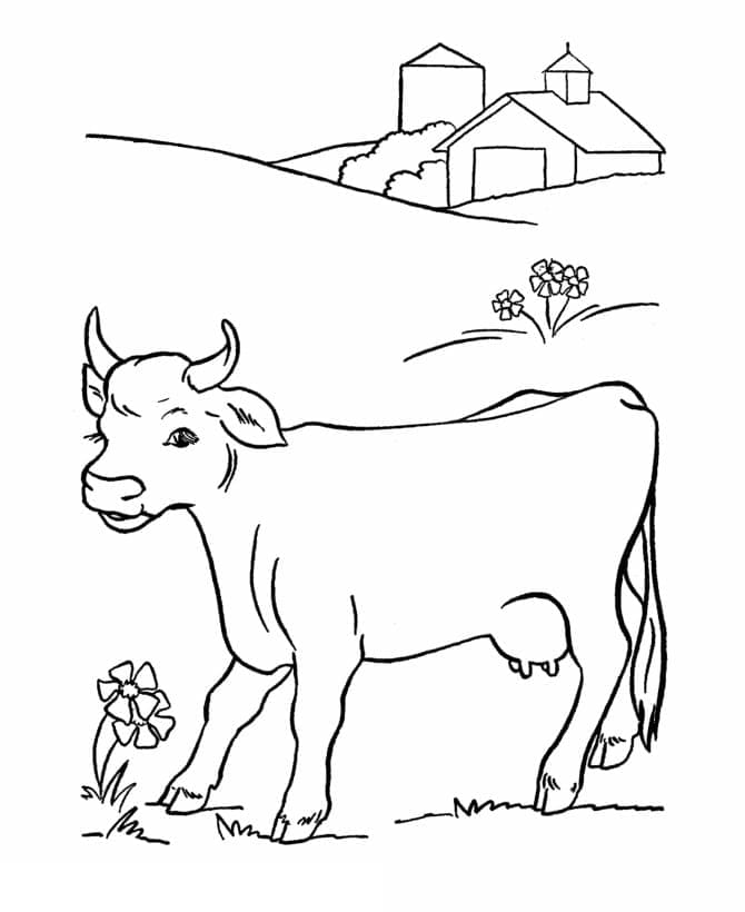 60 Cow Coloring Pages for Kids 32