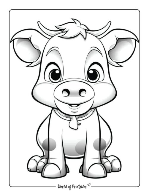 60 Cow Coloring Pages for Kids 4