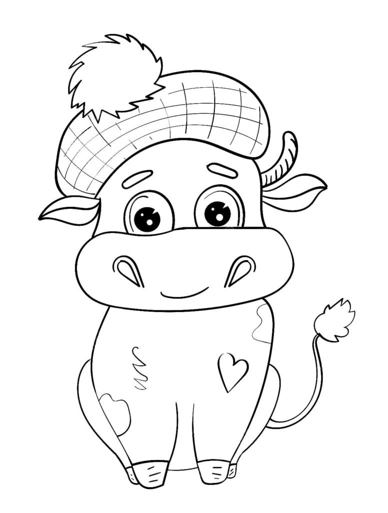 60 Cow Coloring Pages for Kids 45