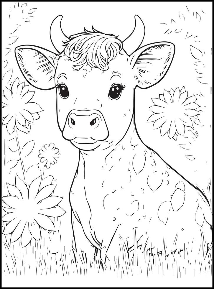 60 Cow Coloring Pages for Kids 54