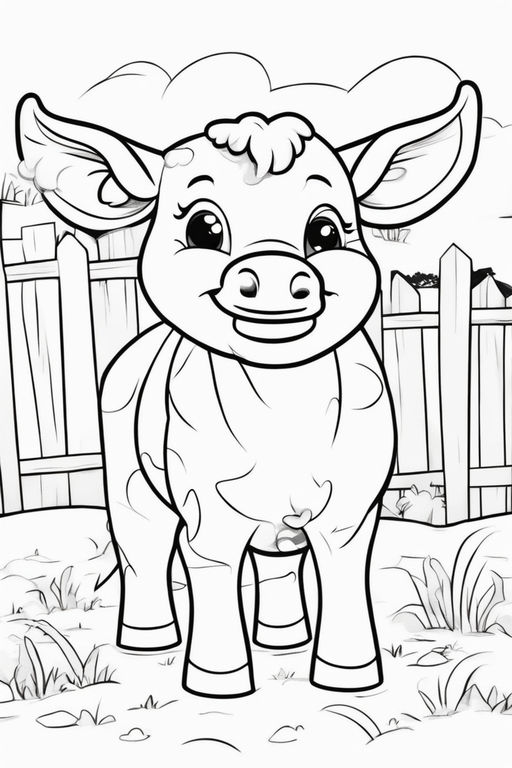 60 Cow Coloring Pages for Kids 76