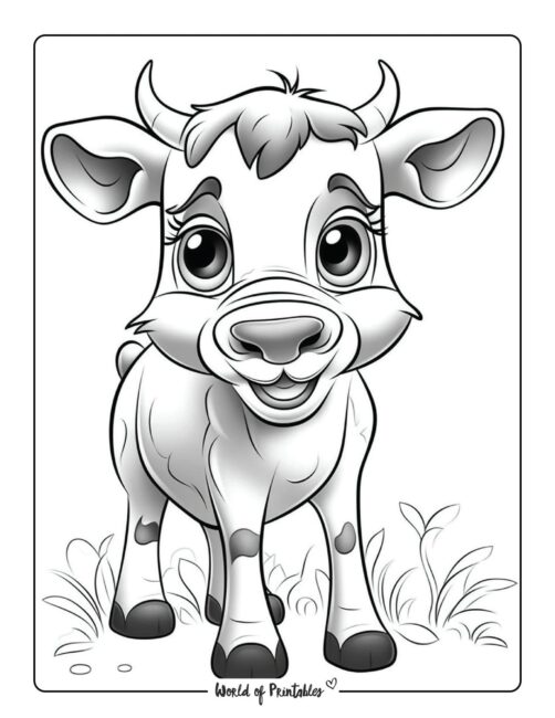 60 Cow Coloring Pages for Kids 78