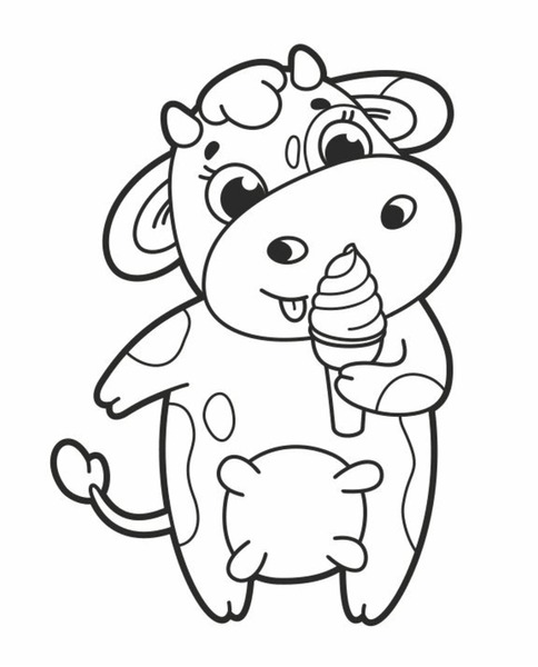 60 Cow Coloring Pages for Kids 8