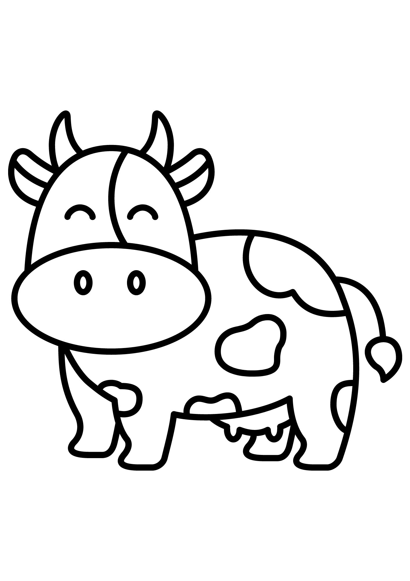 60 Cow Coloring Pages for Kids 9