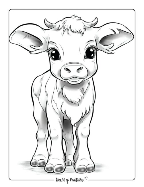 60 Cow Coloring Pages for Kids 96