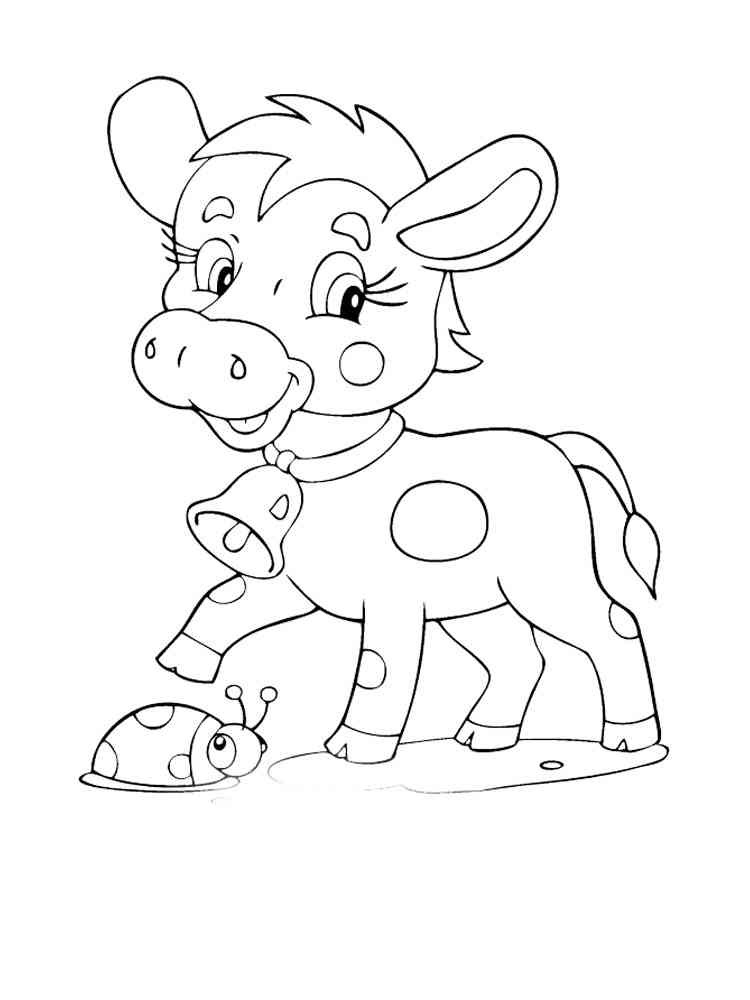 60 Cow Coloring Pages for Kids 99