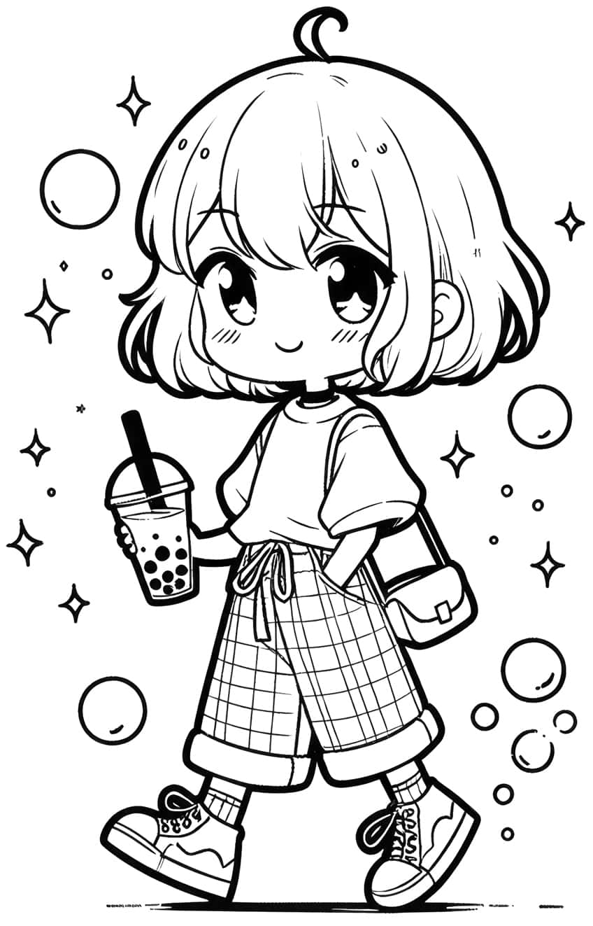 Kawaii Boba Coloring Pages for Adults Unique 21