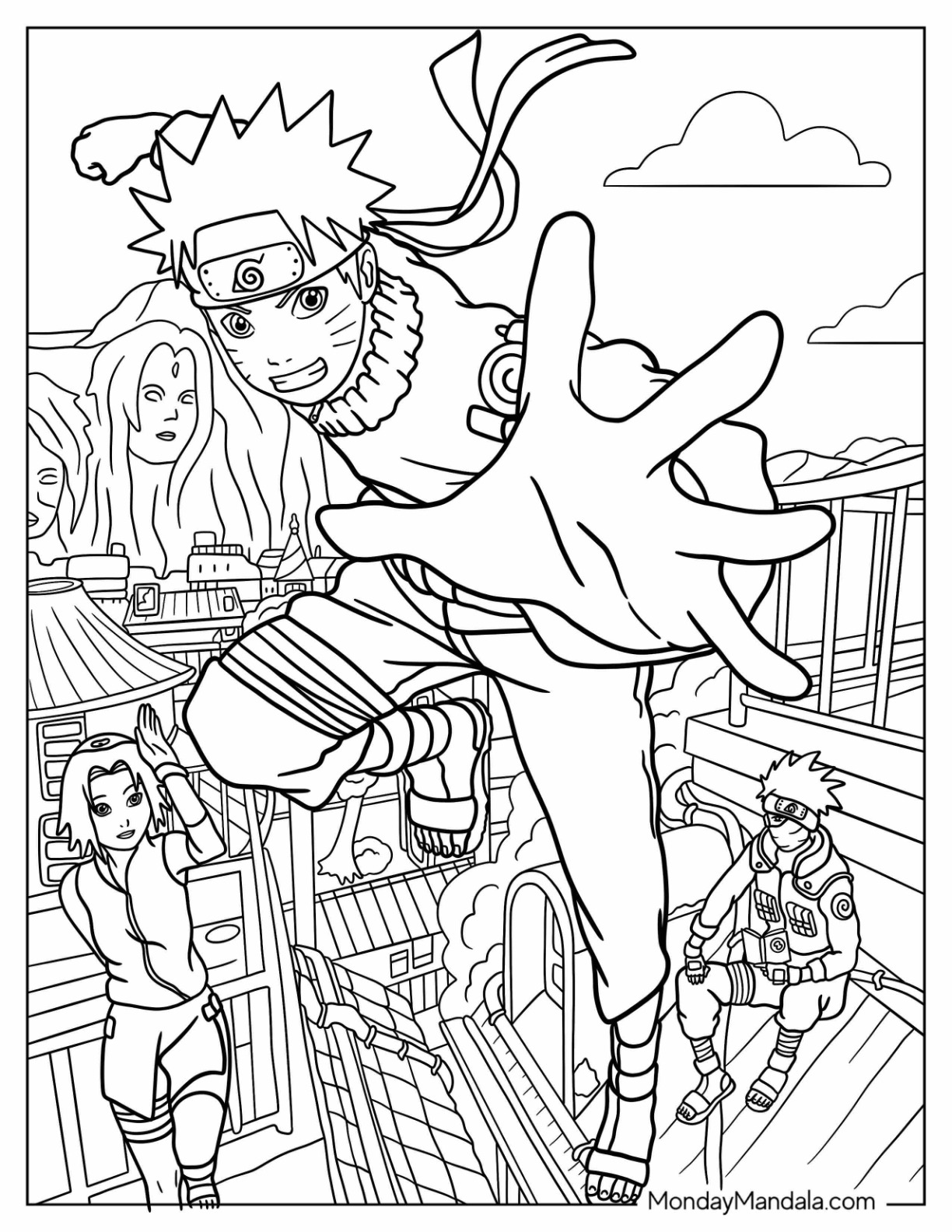 Naruto Coloring Pages: 190+ Ninja Adventure for Fans of the Hidden Leaf Village 136