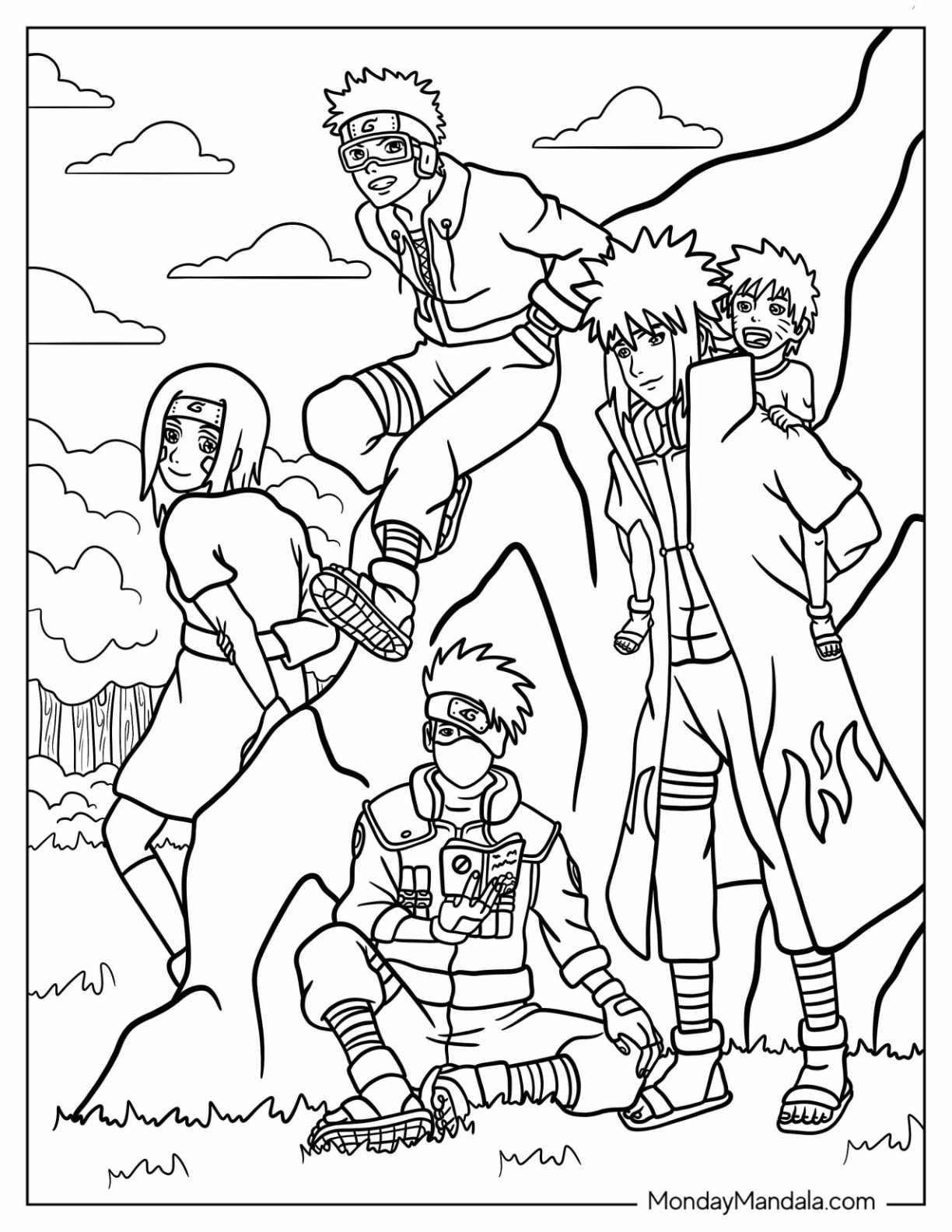 Naruto Coloring Pages: 190+ Ninja Adventure for Fans of the Hidden Leaf Village 199