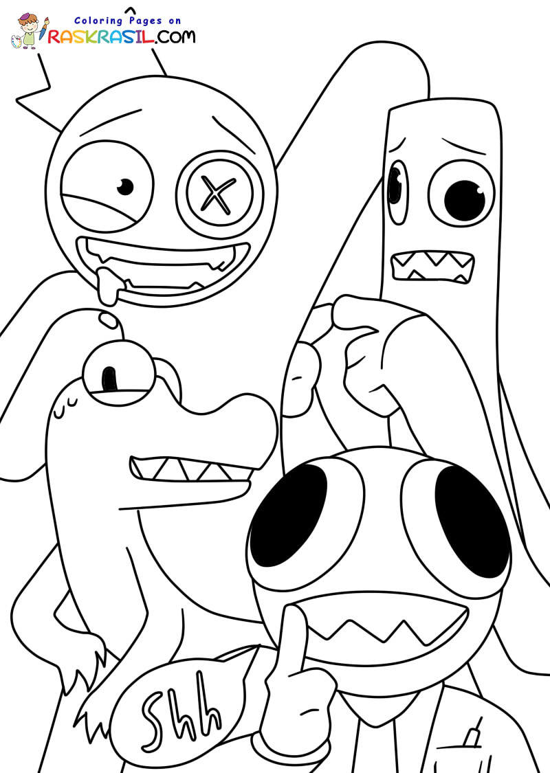 Rainbow Friends Coloring Pages Free Printable 73