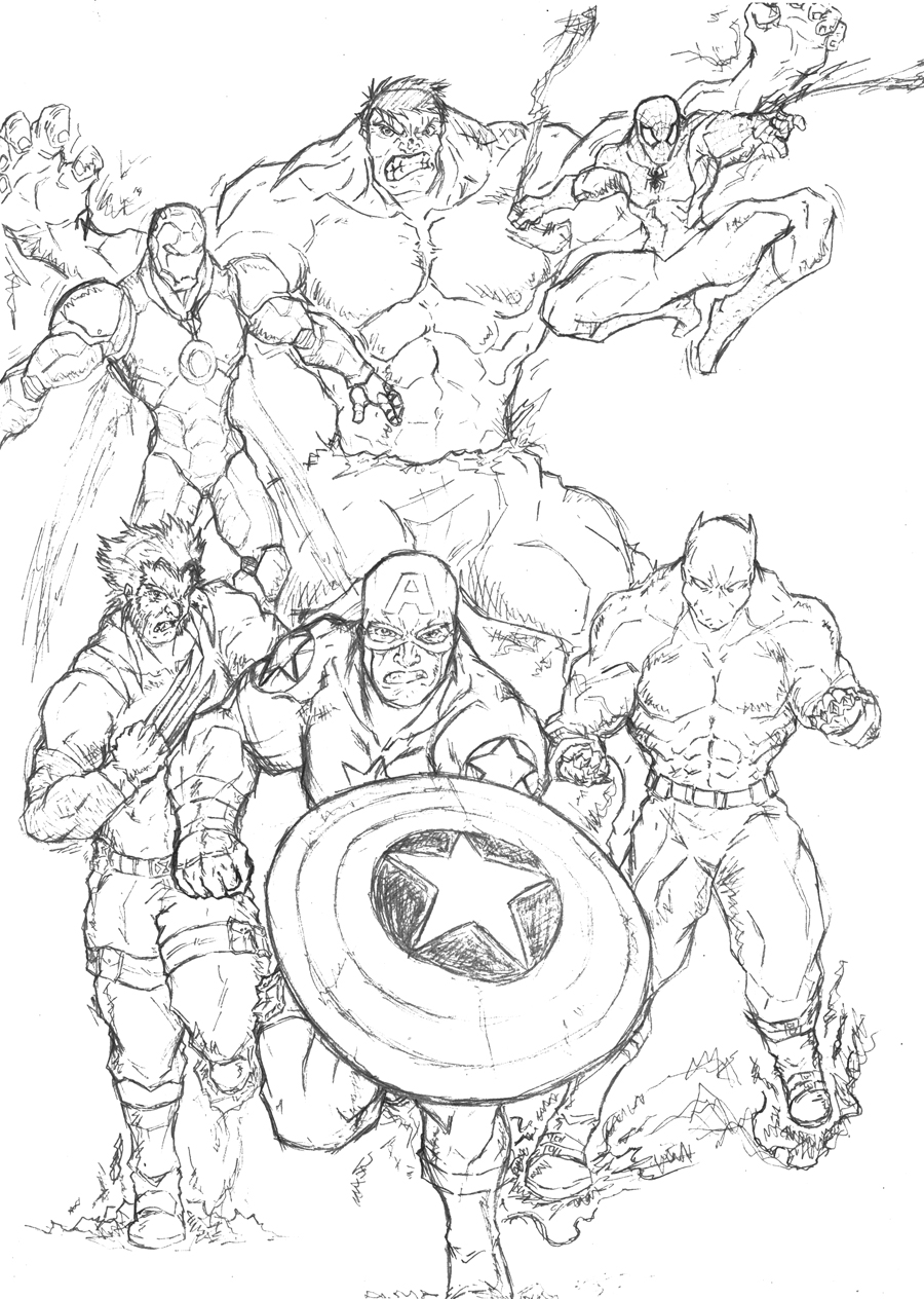 110+ Avengers Coloring Pages 110