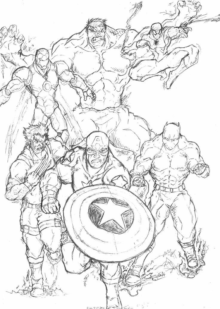 110+ Avengers Coloring Pages 4