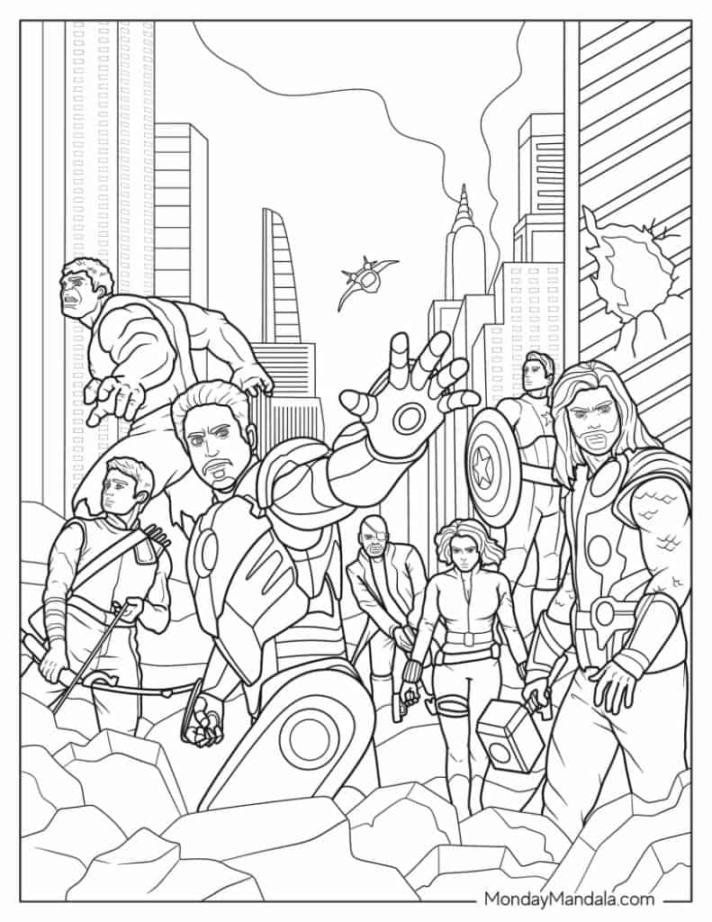 110+ Avengers Coloring Pages 7