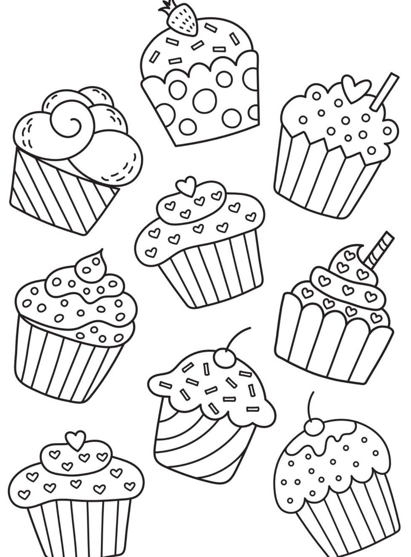 130+ Cupcake Coloring Pages 124