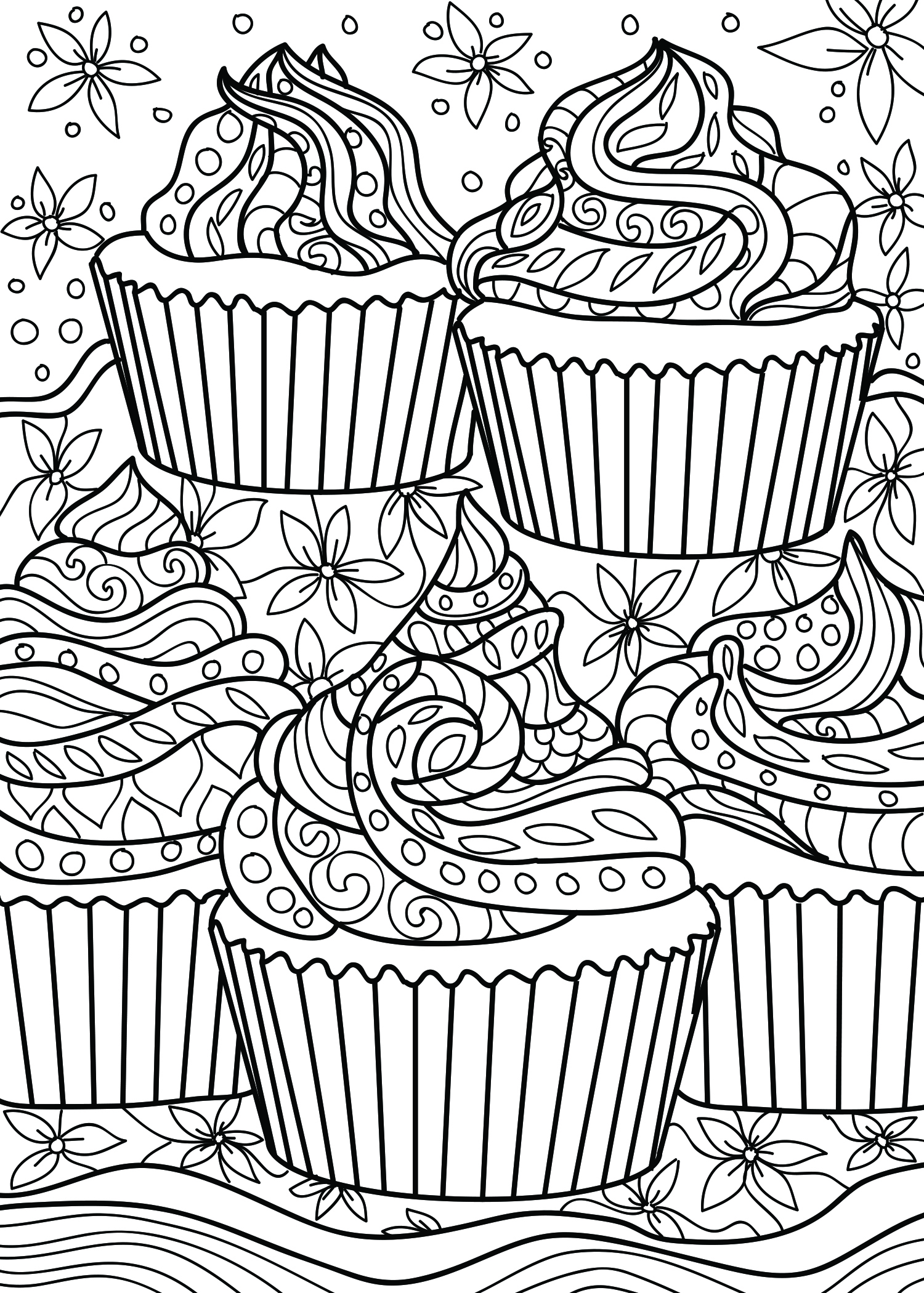 130+ Cupcake Coloring Pages 3