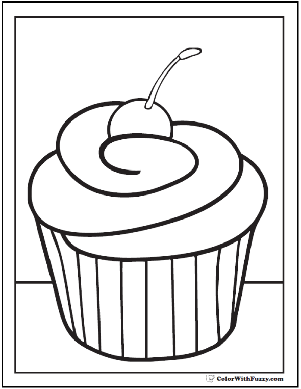 130+ Cupcake Coloring Pages 68