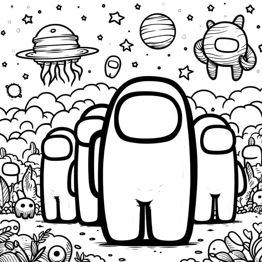 140+ Among Us Coloring Page Ideas: Colorful Crewmate Fun 107