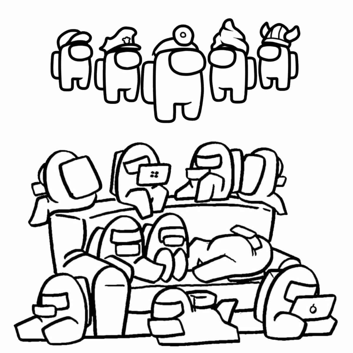 140+ Among Us Coloring Page Ideas: Colorful Crewmate Fun 14