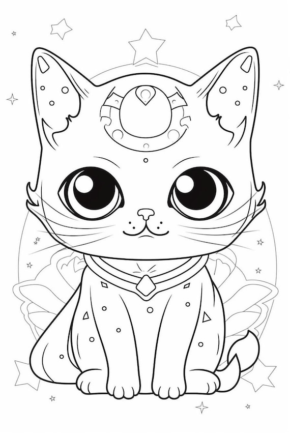 170+ Cute Cat Coloring Pages 108