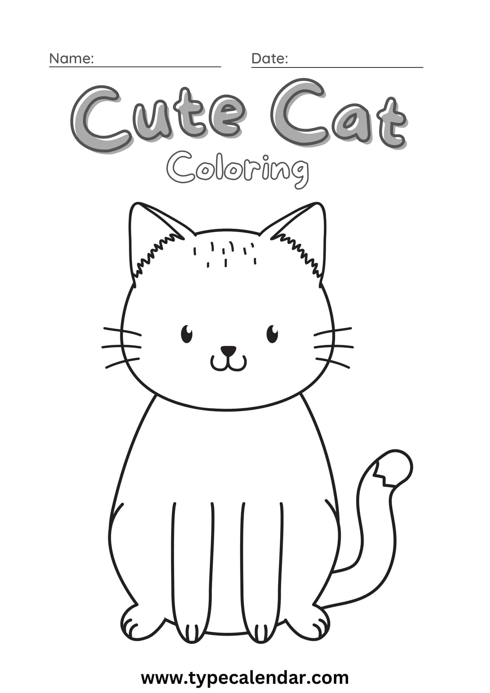 170+ Cute Cat Coloring Pages 11