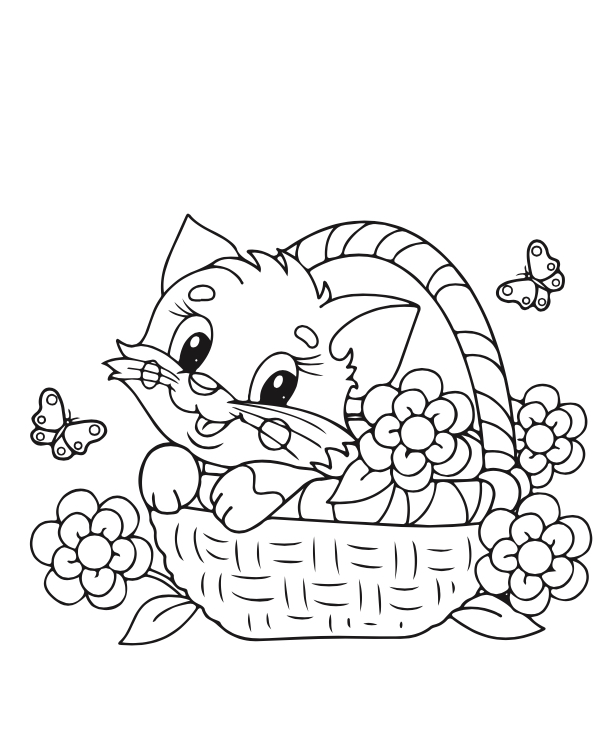 170+ Cute Cat Coloring Pages 121