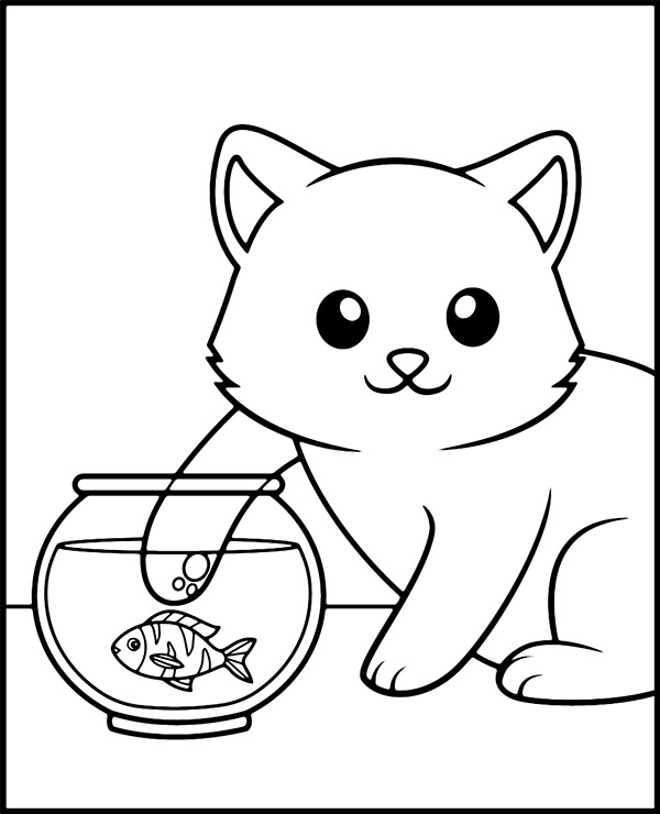 170+ Cute Cat Coloring Pages 122