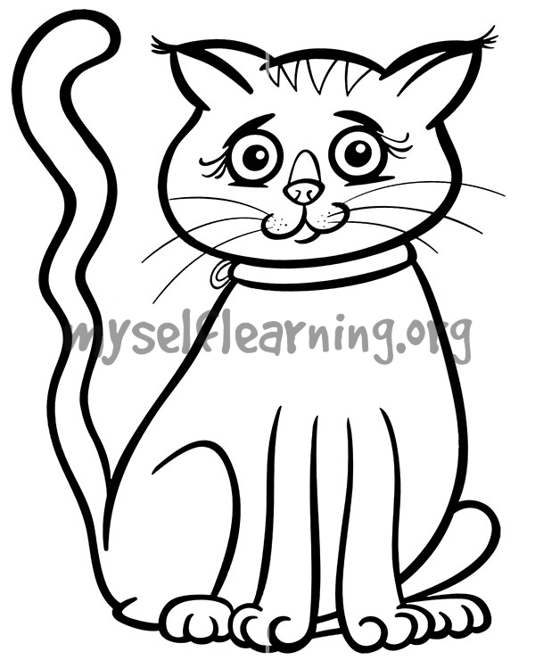 170+ Cute Cat Coloring Pages 124