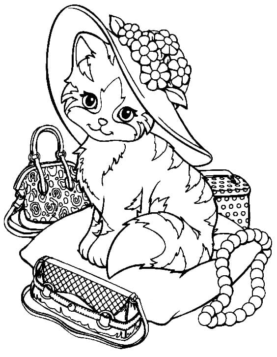 170+ Cute Cat Coloring Pages 125