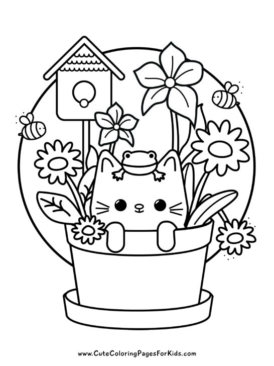 170+ Cute Cat Coloring Pages 127