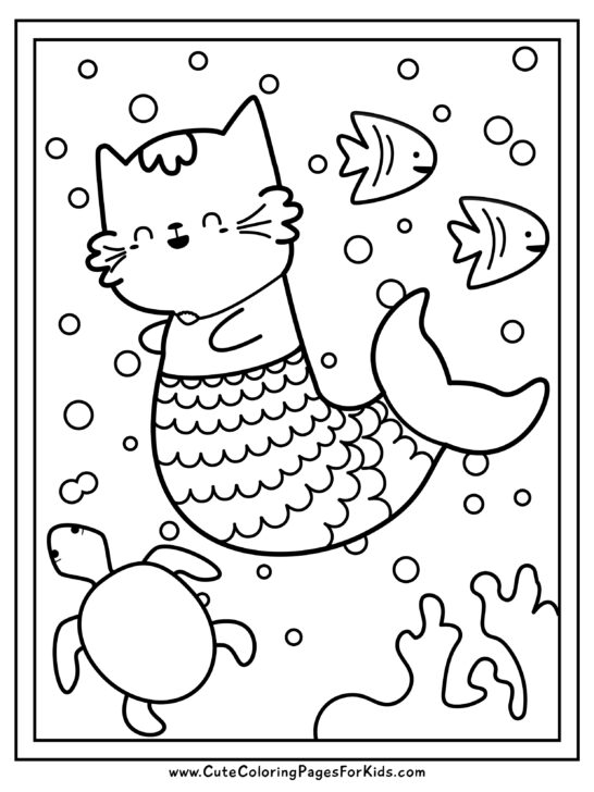 170+ Cute Cat Coloring Pages 128