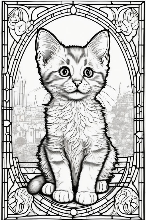 170+ Cute Cat Coloring Pages 130