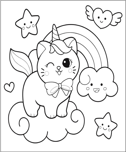 170+ Cute Cat Coloring Pages 133