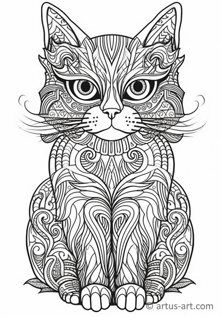 170+ Cute Cat Coloring Pages 139