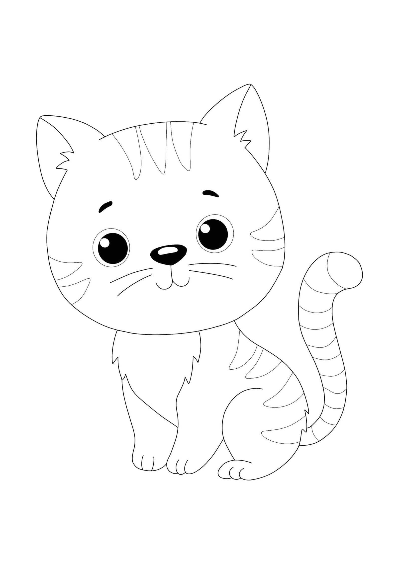 170+ Cute Cat Coloring Pages 14