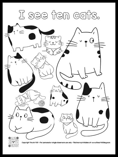 170+ Cute Cat Coloring Pages 145