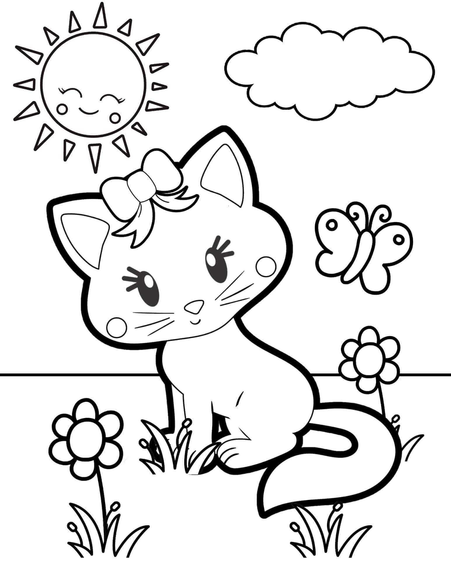 170+ Cute Cat Coloring Pages 15