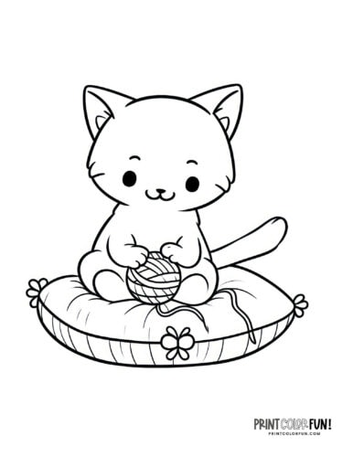 170+ Cute Cat Coloring Pages 155