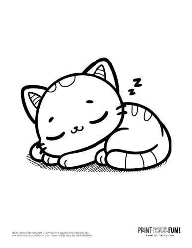 170+ Cute Cat Coloring Pages 156