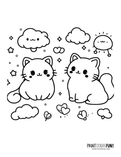 170+ Cute Cat Coloring Pages 157