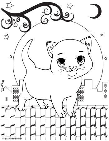 170+ Cute Cat Coloring Pages 159