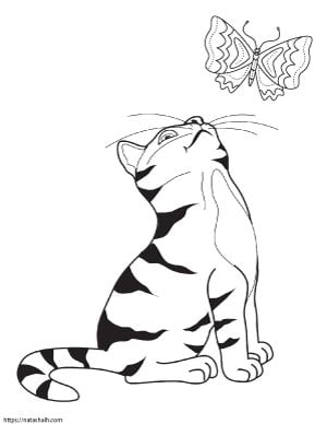 170+ Cute Cat Coloring Pages 164