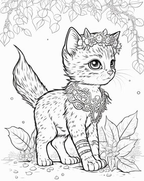 170+ Cute Cat Coloring Pages 165