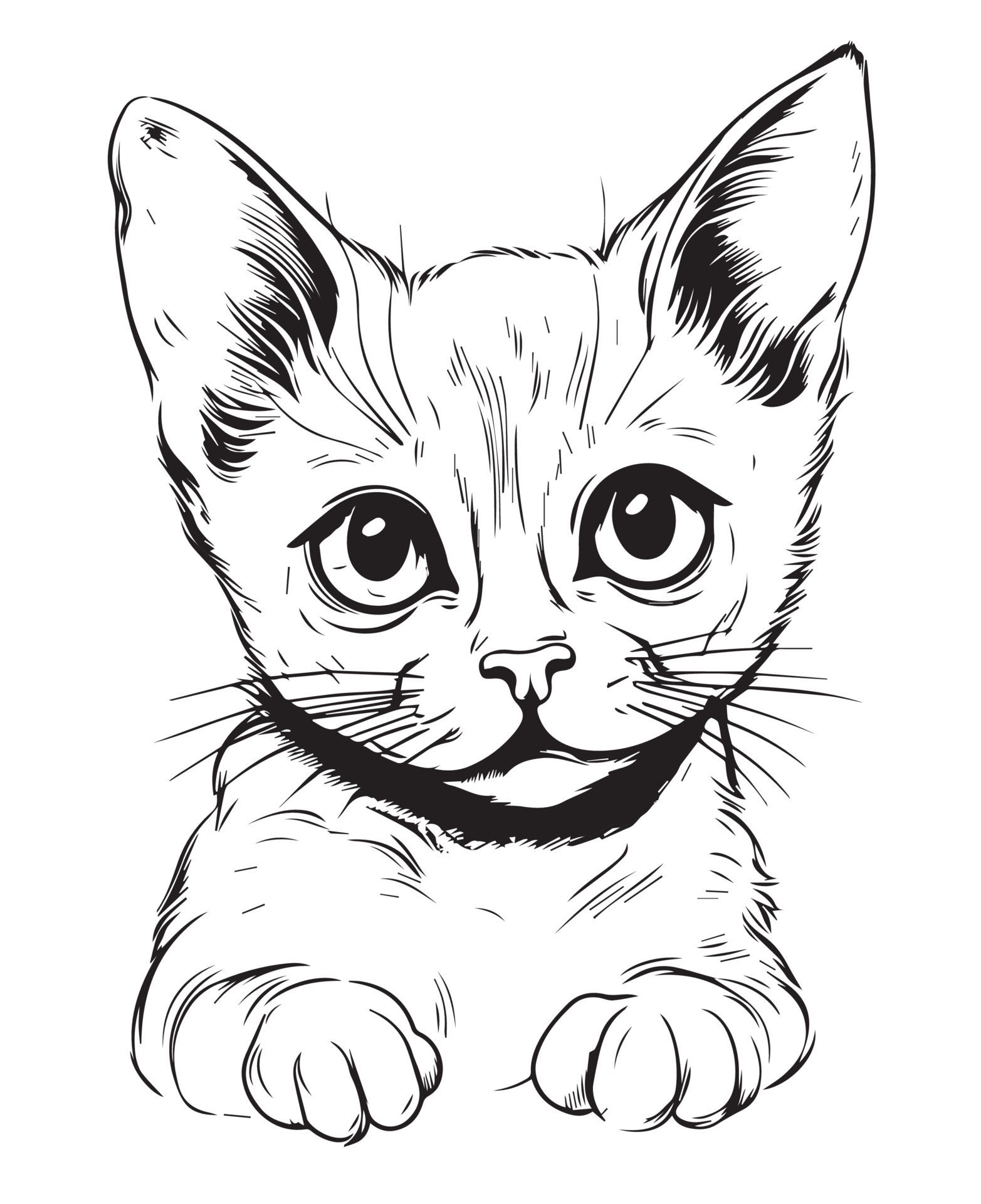 170+ Cute Cat Coloring Pages 17